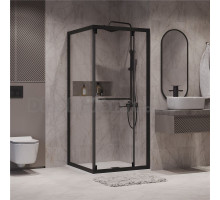 Душевой уголок Niagara Nova NG-6835-34BLACK 100x100, профиль черный матовый, стекло прозрачное