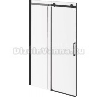 Комплект Душевая дверь в нишу KERAMA MARAZZI Cristallo CT.140.1/2.SD.BLK.M профиль черный матовый, стекло прозрачное + Душевая дверь в нишу CT.140.2/2.SD