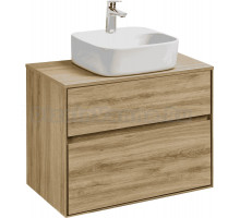 Тумба с раковиной AQUATON Либерти 75 со столешницей дуб эльвезия, раковина Одри 42