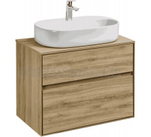 Тумба с раковиной AQUATON Либерти 75 со столешницей дуб эльвезия, раковина Одри 62