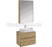 Мебель для ванной комнаты AQUATON Либерти 75 со столешницей дуб эльвезия, раковина Одри 62
