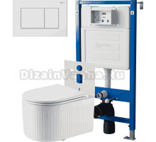 Комплект 3 в 1 Унитаз подвесной Point Деметра PN41121 + Инсталляция PN45120 + Кнопка Ника PN44081W цвет матовый белый