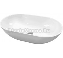 Накладная раковина WHITECROSS Amber 60 глянцевая белая, овальная, искусственный камень