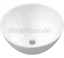 Накладная раковина WHITECROSS Amethyst 50 глянцевая белая, круглая, искусственный камень