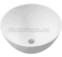 Накладная раковина WHITECROSS Amethyst 50 матовая белая, круглая, искусственный камень