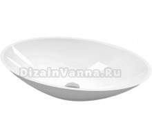 Накладная раковина WHITECROSS Aquamarine 56 глянцевая белая, овальная, искусственный камень