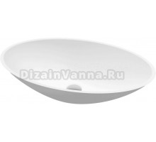 Накладная раковина WHITECROSS Aquamarine 56 матовая белая, овальная, искусственный камень