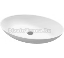 Накладная раковина WHITECROSS Citrine 60 матовая белая, овальная, искусственный камень