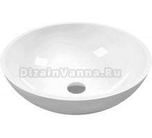 Накладная раковина WHITECROSS Cornelian 43 глянцевая белая, круглая, искусственный камень