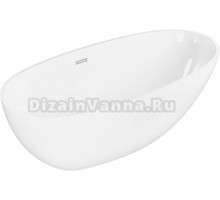 Акриловая ванна Grossman Fly GR-1104 170x75 см, отдельностоящая, белая, овальная, со сливом-переливом, с донным клапаном