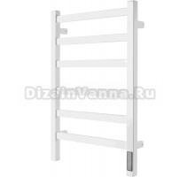 Полотенцесушитель электрический ARIS Квадро ПСНм-22-01д.б 65x45 см, подключение справа, слева, матовый белый, лесенка, из стали