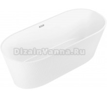 Акриловая ванна Grossman Forta GR-27021M 170x75 см, отдельностоящая, белая матовая, овальная, со сливом-переливом, с донным клапаном