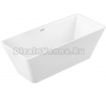 Акриловая ванна Grossman Cristal GR-2022M 170x75 см, отдельностоящая, белая матовая, со сливом-переливом, с донным клапаном