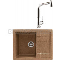 Комплект Мойка Gerhans B22-23, терракотовая + Смеситель MEGA Life MG-TK09, хром