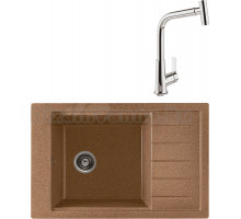 Комплект Мойка Gerhans B28-23, терракотовая + Смеситель MEGA Life MG-TK09, хром