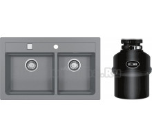 Комплект Мойка Alveus Atrox Granital 50, concrete + Измельчитель Emar