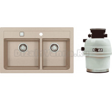 Комплект Мойка Alveus Atrox Granital 50, terra + Измельчитель Emar