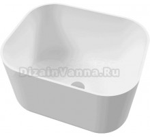 Накладная раковина WHITECROSS Lazurit 50 матовая белая, прямоугольная, искусственный камень