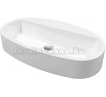 Накладная раковина WHITECROSS Obsidian 65 глянцевая белая, овальная, искусственный камень