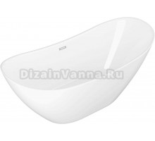 Акриловая ванна Grossman Galaxy GR-2103 180x75 см, отдельностоящая, белая, овальная, со сливом-переливом, с донным клапаном