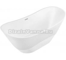 Акриловая ванна Grossman Galaxy GR-2104M 170x75 см, отдельностоящая, белая матовая, овальная, со сливом-переливом, с донным клапаном