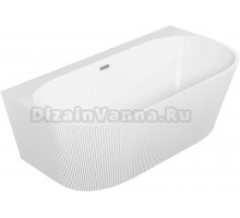 Акриловая ванна Grossman Cristal GR-17071M 170x80 см, пристенная, белая матовая, овальная, со сливом-переливом, с донным клапаном