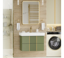 Мебель для ванной комнаты Brevita Vega 80 подвесная, зеленая, золото