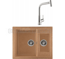 Комплект Мойка Gerhans C01-23, терракот + Смеситель MEGA Life MG-TK09, хром