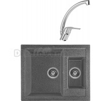 Комплект Мойка Gerhans C01-24, графит + Смеситель MEGA Mega MG-BMK016, хром
