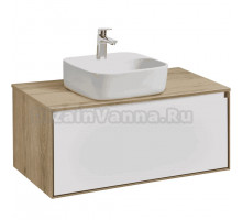 Тумба с раковиной AQUATON Либерти 90 со столешницей дуб эльвезия, раковина Одри 42