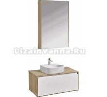 Мебель для ванной комнаты AQUATON Либерти 90 со столешницей дуб эльвезия, раковина Одри 42