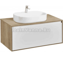 Тумба с раковиной AQUATON Либерти 90 со столешницей дуб эльвезия, раковина Одри 62