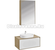Мебель для ванной комнаты AQUATON Либерти 90 со столешницей дуб эльвезия, раковина Одри 62