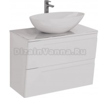 Тумба под раковину со столешницей Lemark Miano 80 белая глянцевая