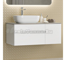 Тумба под раковину со столешницей Misty Роял 100 белая, столешница серая