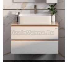 Тумба под раковину со столешницей Onika Алеста 80 камень светлый, белая