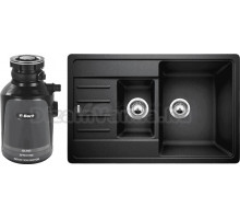 Комплект Мойка Blanco Legra 45 S Compact, антрацит + Измельчитель Bort Alligator