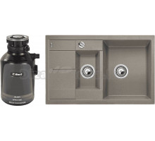 Комплект Мойка Blanco Metra 6 S Compact, серый беж + Измельчитель Bort Alligator