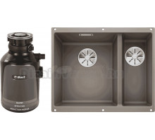 Комплект Мойка Blanco Subline 340/160-U, серый беж, левая + Измельчитель Bort Alligator