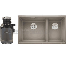Комплект Мойка Blanco Subline 430/270-U, серый беж + Измельчитель Bort Alligator