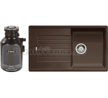 Комплект Мойка Blanco Zia 5S 520519, кофе + Измельчитель Bort Alligator