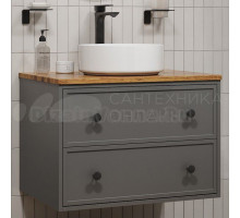 Тумба под раковину со столешницей IDDIS Torr 70 подвесная, темно-серая