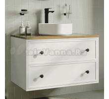 Тумба под раковину со столешницей IDDIS Torr 80 подвесная, белая матовая