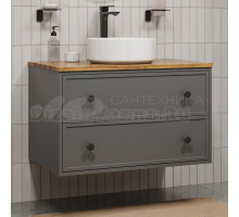 Тумба под раковину со столешницей IDDIS Torr 80 подвесная, темно-серая