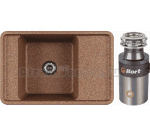 Комплект Мойка AQUATON Беллис 78, терракотовая + Измельчитель Bort Titan 4000 Control