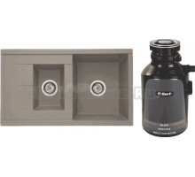 Комплект Мойка AQUATON Делия 87, серый шелк + Измельчитель Bort Alligator