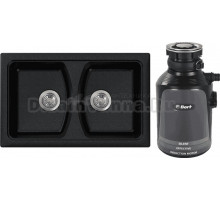 Комплект Мойка FOSTO КМ 79-50, обсидиан + Измельчитель Bort Alligator