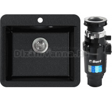 Комплект Мойка FOSTO КМ Вега, обсидиан + Измельчитель Bort Master Eco