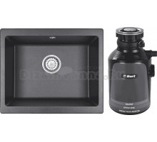 Комплект Мойка Granula 5551, графит + Измельчитель Bort Alligator