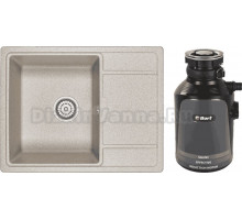 Комплект Мойка Granula 6503, пирит + Измельчитель Bort Alligator